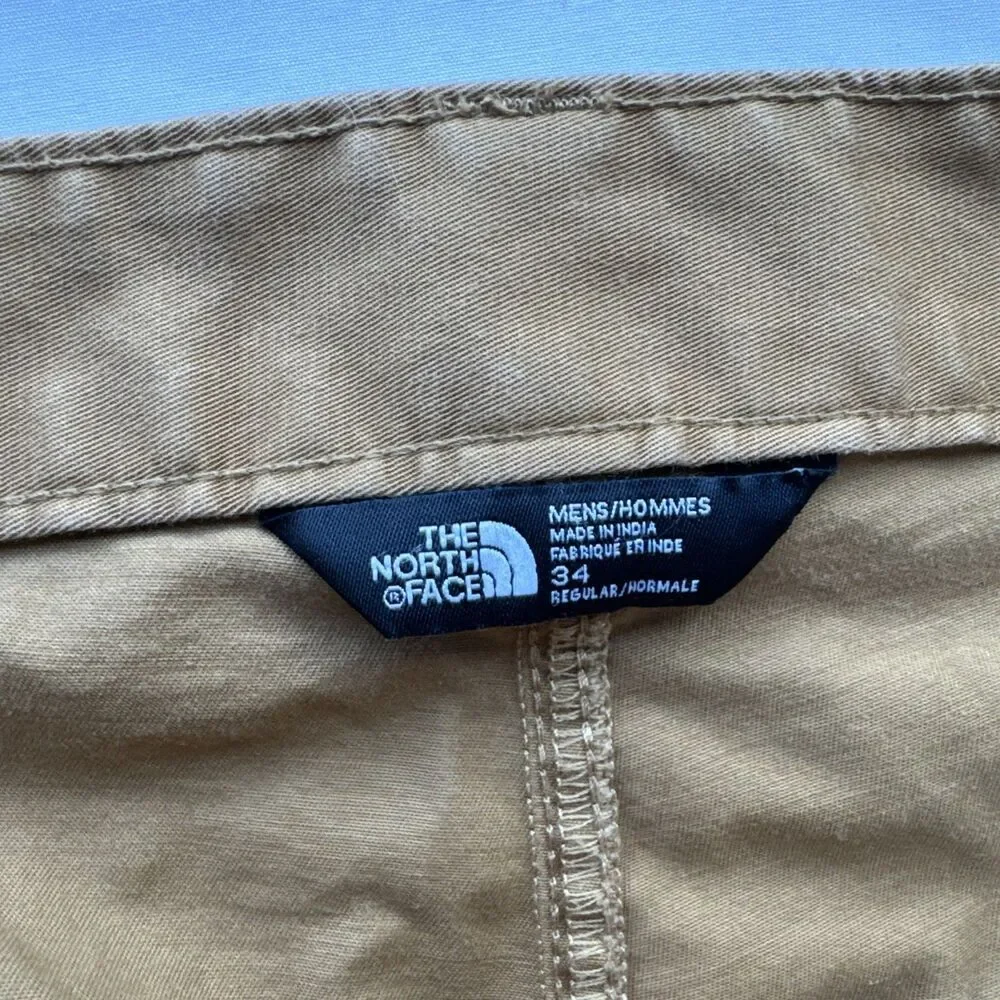 The North Face Pants Mens 34 Tan Chino Flat Front Straight Leg Hiking